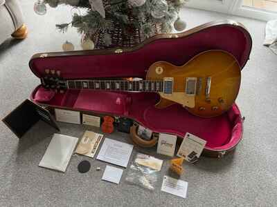 Left Handed, Un-played, 1959 Gibson Les Paul Standard R9 Re Issue - Poppy Burst