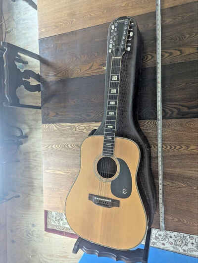 1970s FT-160N Epiphone Acoustic Guitar with Original Case Bolt Neck