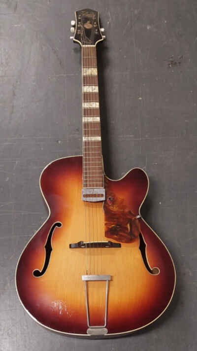 Zenith Archtop Guitar Hofner Circa 1950s Damaged Needs Repairs Collect ME14