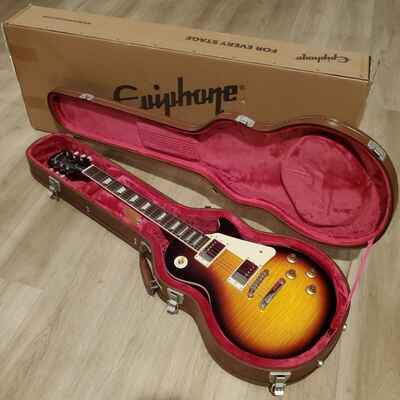 Epiphone 1959 Les Paul Standard Electric Guitar Aged Dark Burst with Case