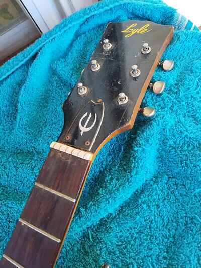 1970s Vintage Lyle Japanese  Guitar Neck w / Tuners and Backplate