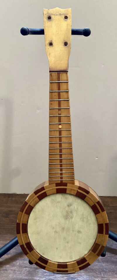 Vintage Wood Banjolele Resonator Banjo Ukulele