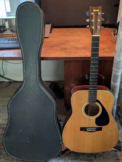 Yamaha FG-335 II Acoustic Guitar w / Case (1981) + Seymour Duncan "Woody" Pickup