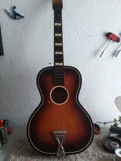 Wabash 12 Fret Parlor Guitar 1950s Sunburst