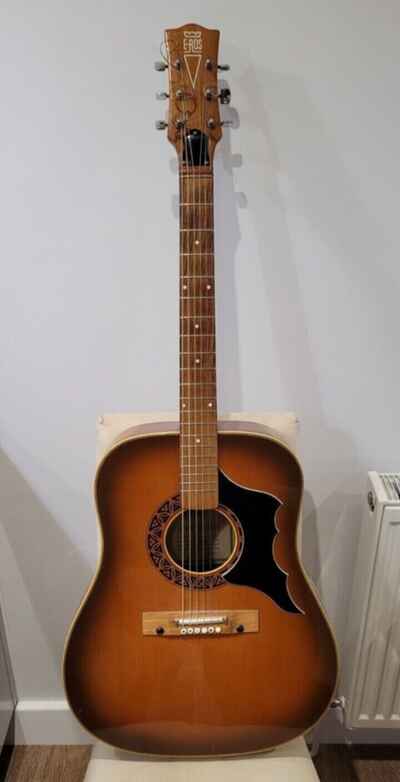 Vintage 1960s E-Ros 6 String Dreadnought Acoustic Guitar (sometimes called Eros)