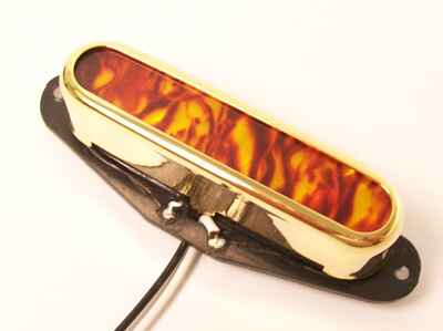 Telecaster Custom Pickup - Gold & Citrine Yellow Tortoise Shell    EZPZ PARTS