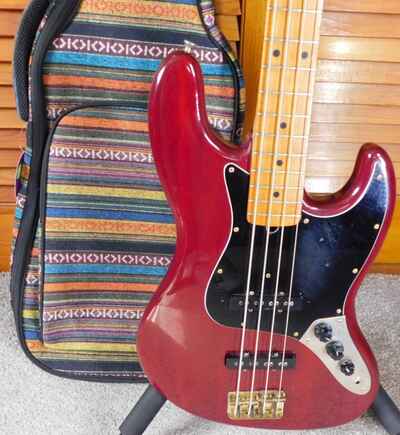 1980 ESP Navigator 4 String Electric Bass Trans Red 100% Original Made in Japan