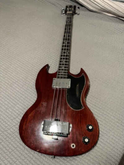 Gibson EBO Bass Guitar 1967 solid wood cherry finish made in the US with case