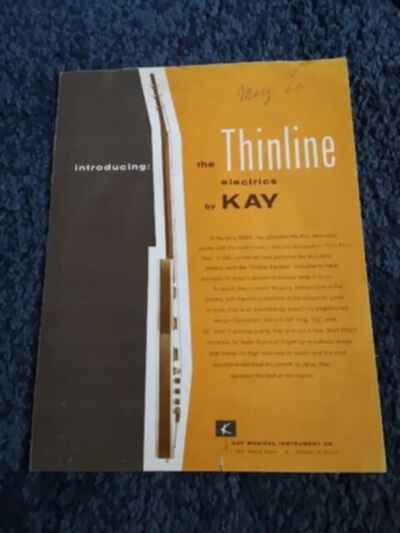 Vintage Kay USA Thinline Guitar catalogue 1960 Electric Foldout Catalogue