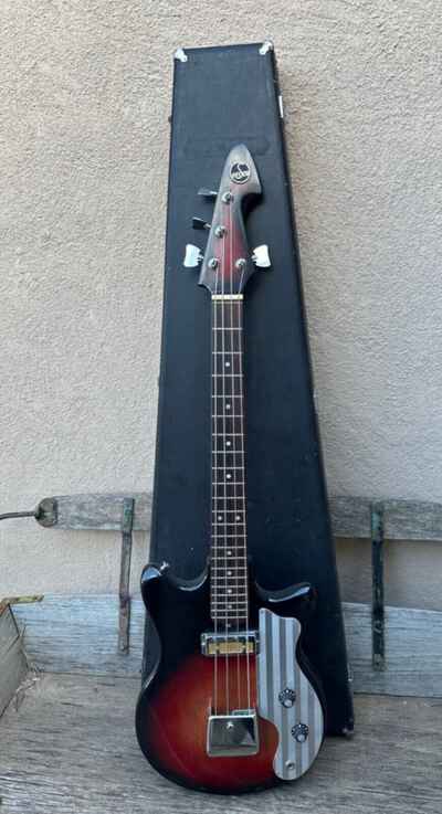 VINTAGE AWESOME 1960s Teisco Bass Guitar w / ORIGINAL CASE Clean BS 101 MIJ JAPAN