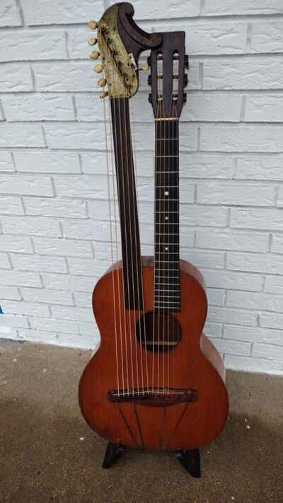 Circa 1896 G. A. Carlson Harp Guitar w / Bag! Only one known to exist! -LL