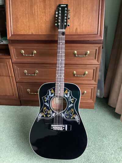 Eros Black Bird 12 string acoustic guitar