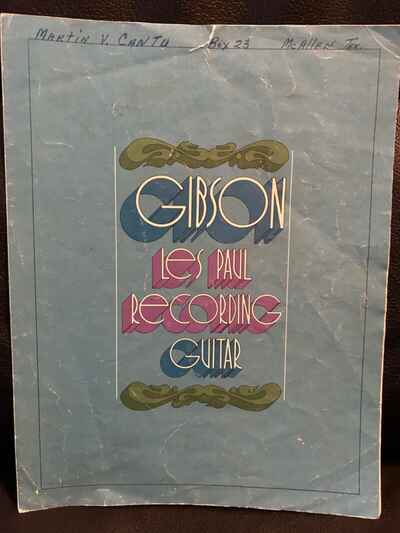 Original 1971 Gibson Les Paul Recording Guitar OWNERS MANUAL. Spec Tech Sheet