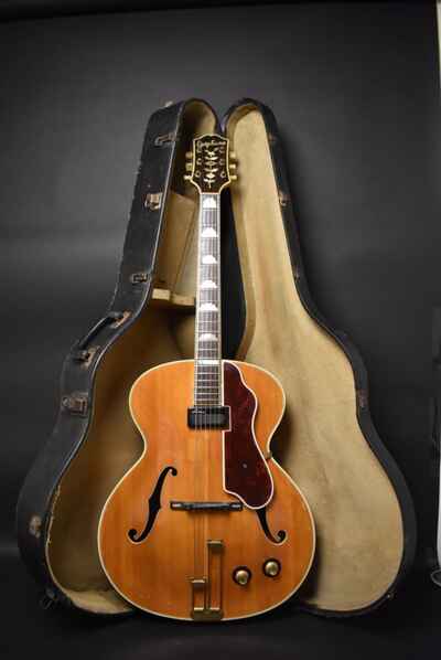 c. 1950s Epiphone DeLuxe "Emperor" Natural Finish Archtop w / OHSC