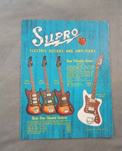 Vintage 1965 Supro Electric Guitar & Amplifier Catalog Full Color Well Preserved