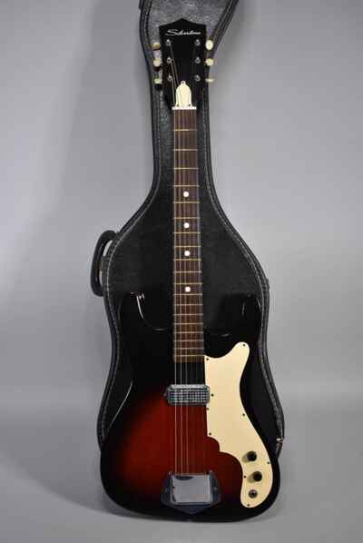 1960s SIlvertone Kay 1413 Sunburst Finish Electric Guitar w / OSSC