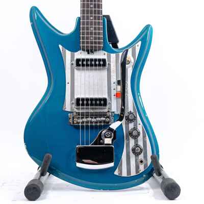 60s Teisco Del-Ray ET-230 Sharkfin Guitar Lake Placid Blue w /  Bridge Mute
