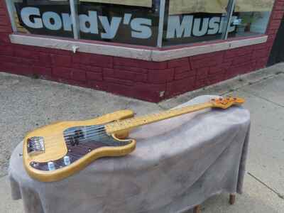 FENDER PRECISION BASS 1974 DEFINISHED NATURAL P  BASS signed by BILLY SHEEHAN!