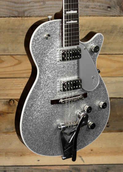 Gretsch G6129T-89 Vintage Select 89 Sparkle Jet Silver Sparkle w /  Case & Bigsby