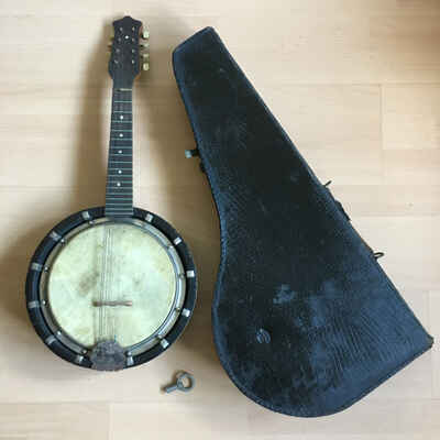 Vintage Dulcetta London Mandolin Banjo Crocodile Hard Case 8 String PROJECT