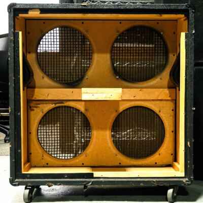 Marshall-Style 4x12 Basket Weave Cabinet (Empty) - Vintage Look, Speaker-Ready