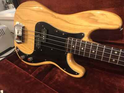 1978 Fender Precision Bass Natural With Original Case And Hang tags.