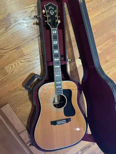 Classic Guild D55NT Acoustic Guitar 1978 Spruce+Rosewood+Ebony v good, orig case