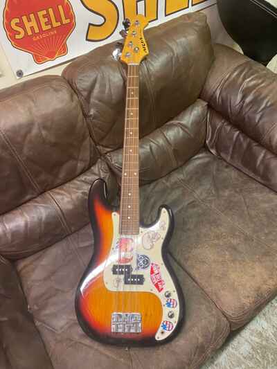 Aria STB Bass Guitar Righthand Sunburst