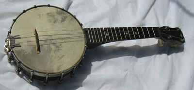 Vintage Antique 4 String BANJO UKELELE 7" Body Banjolele Uke Music Instrument