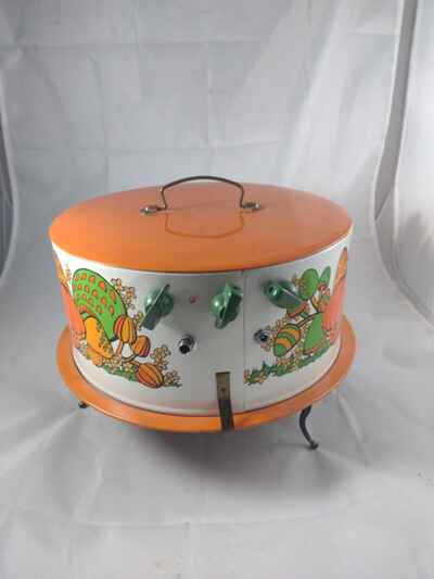 Vintage Ballonoff 1970s Mod Mushroom Metal Snap-Together Cake Carrier Amplifier