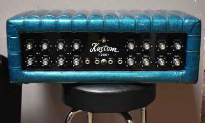 1969 Kustom K200B-5 PA Amplifier Head Tuck & Roll Blue Sparkle