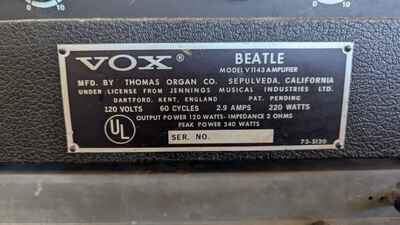 Vox Vintage Super Rare Beatle amplifier