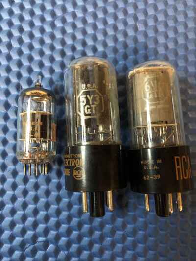 Vintage 1962 RCA Tube Set For Fender Champ 5F1 12ax7 6V6 5Y3 Tested Excellent