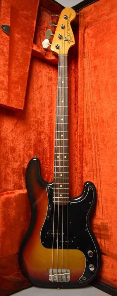 1974 Fender Precision Bass Rare A Neck Sunburst w / OHSC