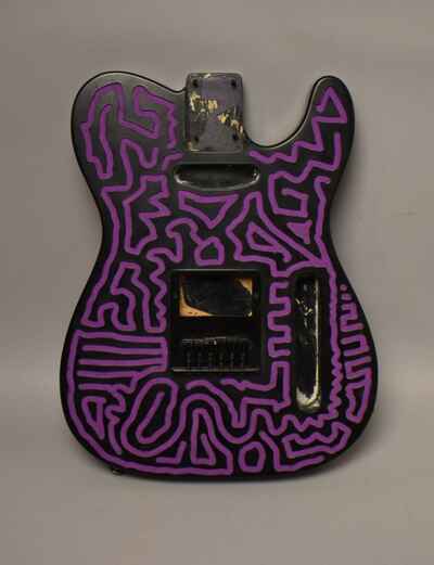 c. 1980s Schecter USA T-Style Body Dallas-Era HS Customized Black / Purple