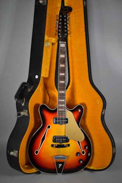 1966 Fender Coronado XII Sunburst Finish 12 String Electric Guitar w / OHSC