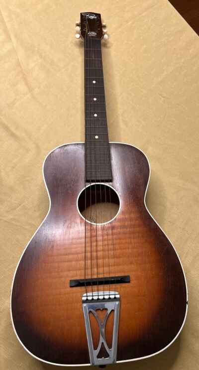 Vintage 1960s Regal Acoustic Small Body Guitar Round Neck-6 Strings-Made in USA