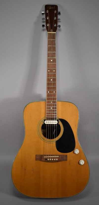 1970s Ariel Dreadnaught Natural Finish Acoustic Electric Guitar