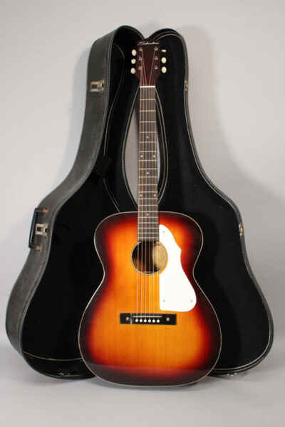 c. 1960s Silvertone Sunburst Acoustic Guitar w / OSSC