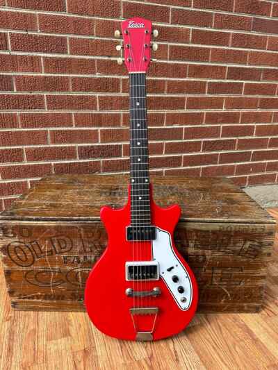 1960s Tosca Thunderstick Dual Pickup Short Scale Electric Guitar Red Supro Valco