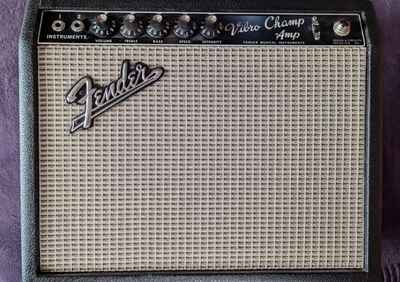 Fender Vibro Champ 1965 Vintage Black Panel Tube Amp 1x8, Absolutely Mint!