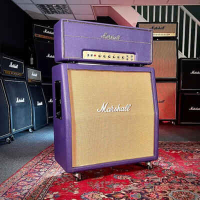 Marshall JMP 1987 MK II 50-Watt Guitar Amp Head 1974 & Cab 1977 - Purple