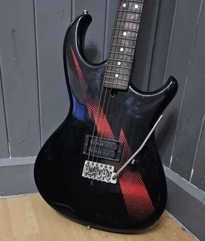 Aria Pro ?? RS Inazuma-V Electric Guitar Black /  Red Lighting 1980s