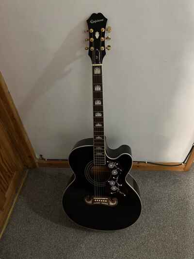 Epiphone J-200 EC Studio Jumbo Electro Acoustic, Black