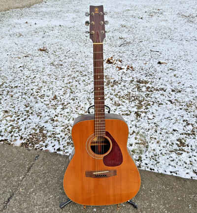 Vintage 1975 Yamaha FG-160 Acoustic Guitar Dreadnaught Spruce Top Taiwan Made