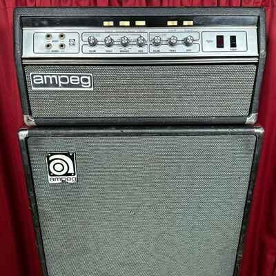 1976 Ampeg SVT Black Curved Line 300 Watt Bass Amplifier Head