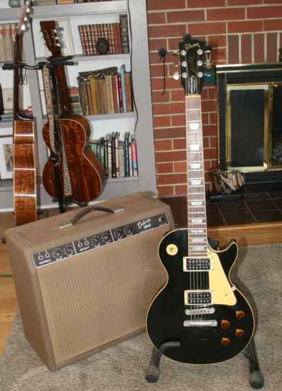 1980 Gibson Les Paul Standard Heritage 80 guitar- rare black finish VG condit .