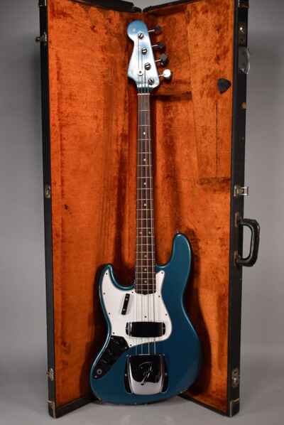 1965 Fender Jazz Bass Lake Placid Blue Finish Left-Handed Electric Bass w / OHSC