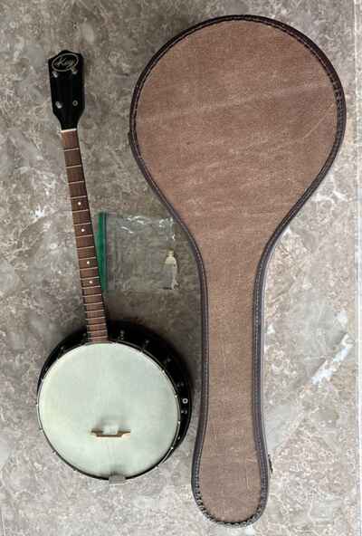 Vintage Kay Banjo-4 String Tenor W / Travel Case-Good Used-Needs 2 Strings+1Tuner