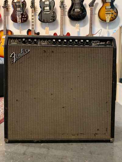 1967 Fender Super Reverb Blackface 4x10 Electric Guitar Vintage Tube Amp
